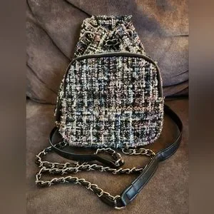 Zara | Bags | Zara Bag Mini Tweed Backpack Shoulder Bag 